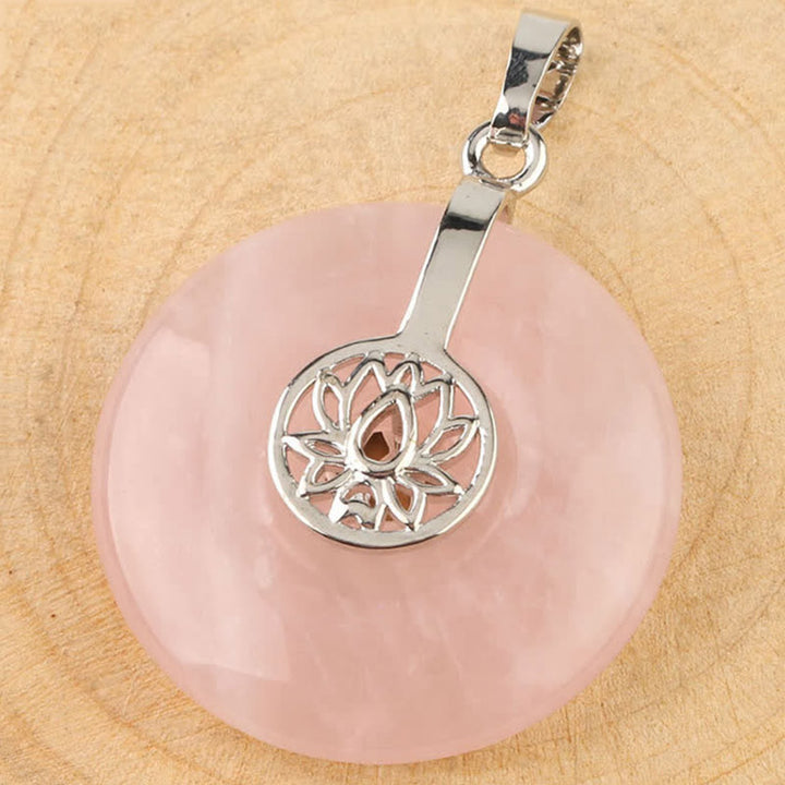 Buddha Stones Vari cristalli Ametista Cristallo rosa Loto Collana pendente curativa - image 10