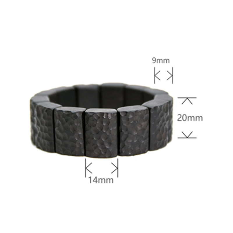 Braccialetto di coppia della pace con texture in legno di ebano vintage Buddha Stones