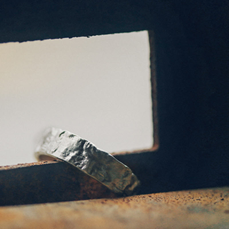 Anello di coppia di benedizione con design semplice in argento sterling 925 Buddha Stones - image 12