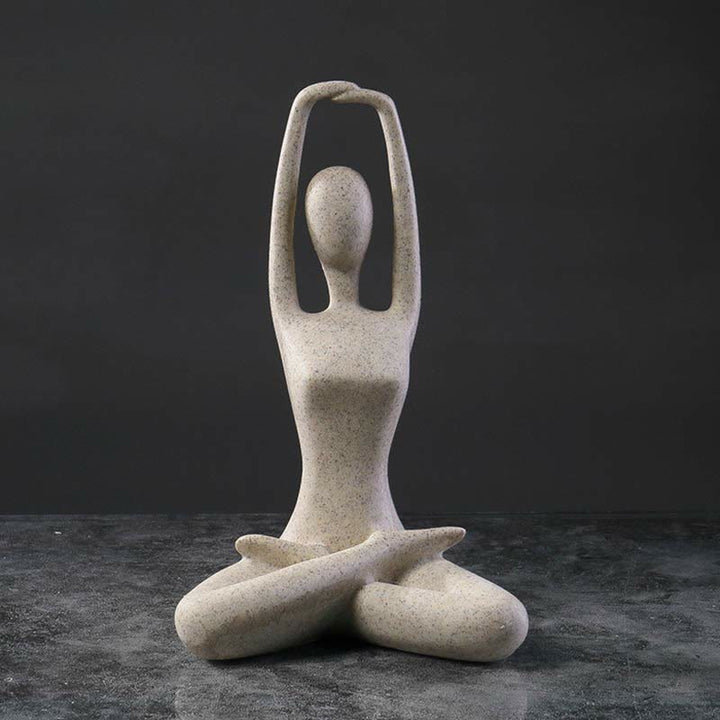 Scultura in resina di statuetta spirituale astratta di yoga che medita esercizio decorazione da scrivania