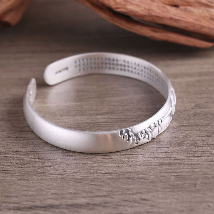 Braccialetto Buddha Stones 999 Sterling Silver Buddha Head Heart Sutra Serenity - image 13