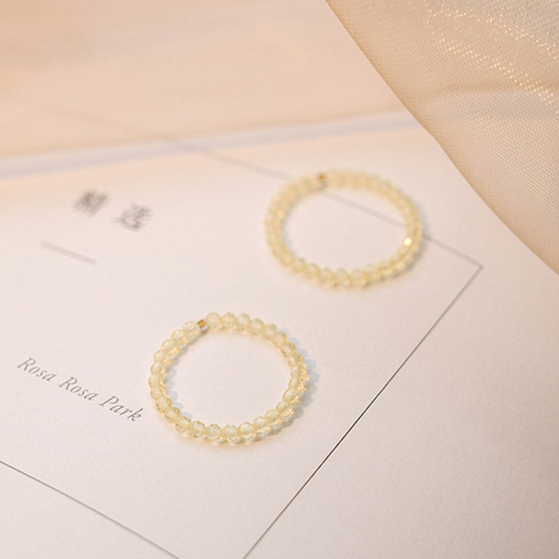 Anello Buddha Stones Natural Citrine Happiness Prosperity