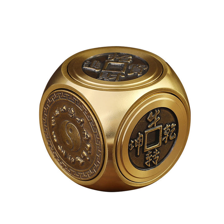 Buddha Stones Quattro Bestie Feng Shui Yin Yang Bagua Moneta di rame Armonia Decorazione girevole - image 12