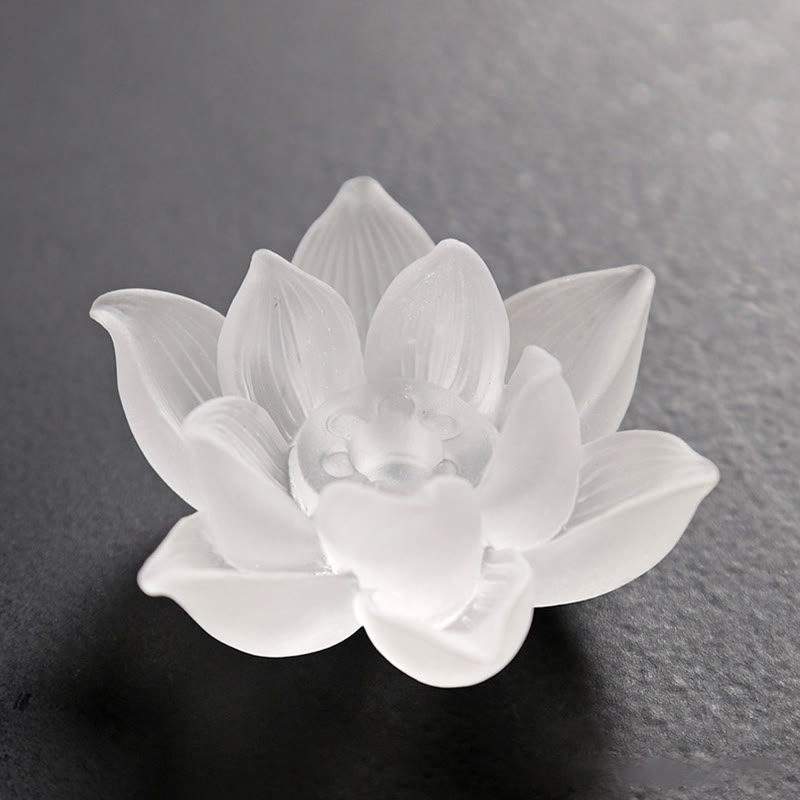 Buddha Stones Mini Lotus Liuli Cristallo Guarigione Meditazione Bastoncino Bruciatore di Incenso