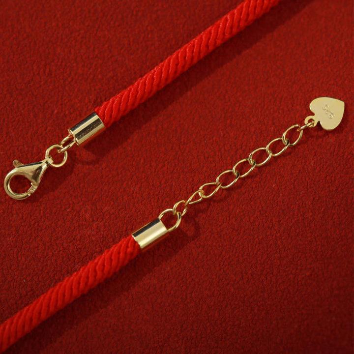 Buddha Stones Dunhuang 925 Sterling Silver Lotus Drum Nuovo inizio Braccialetto in corda rossa - image 6