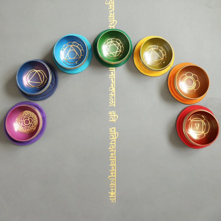 Buddha Stones Tibetan Sound Bowl realizzata a mano per la guarigione dei chakra e la meditazione consapevole. Set di campane tibetane per canto.