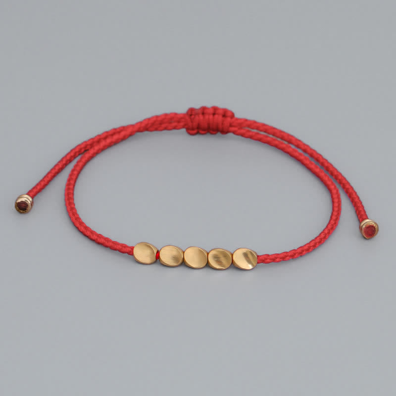 Braccialetto portafortuna rosso Buddha Stones FengShui