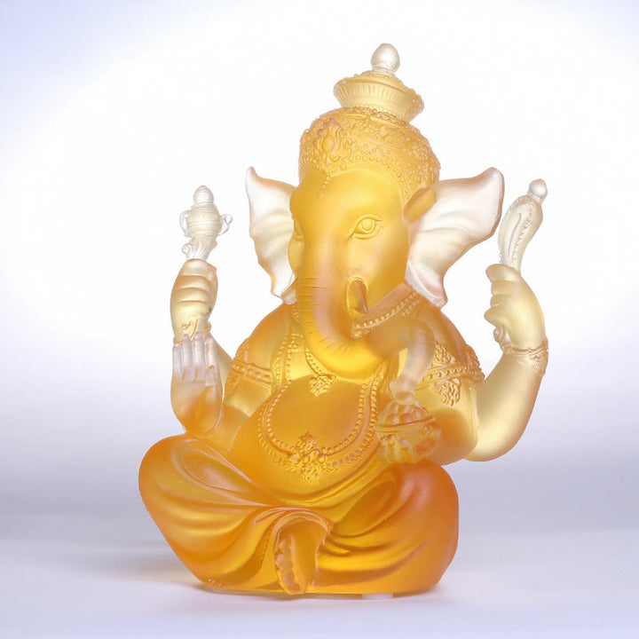 Buddha Stones fatte a mano Ganesh Ganpati Elefante Figurina Liuli Cristallo Pezzo d'Arte Protezione Statua Decorazione della casa
