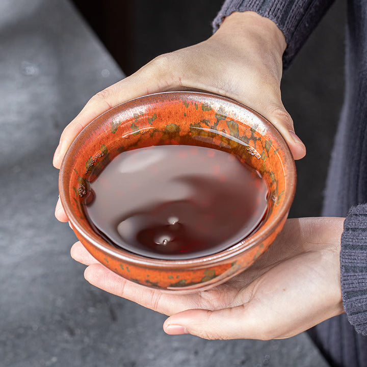 Buddha Stones Fiori che sbocciano Modello Cinese Jianzhan Forno Cambia Tazza da tè in ceramica Tazza da tè Kung Fu Ciotola