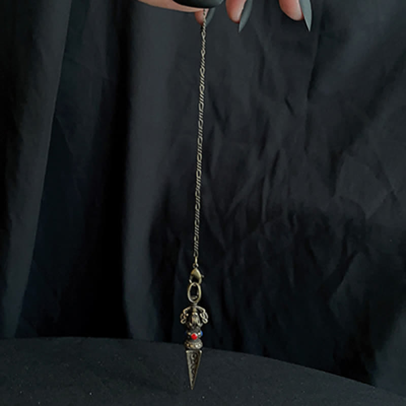 Buddha Stones Pentagramma Occhio di Dio Piuma Hamsa Rame Collana di Guarigione Ciondolo Pendolo