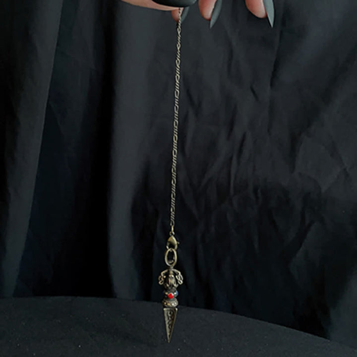 Buddha Stones Pentagramma Occhio di Dio Piuma Hamsa Rame Collana di Guarigione Ciondolo Pendolo