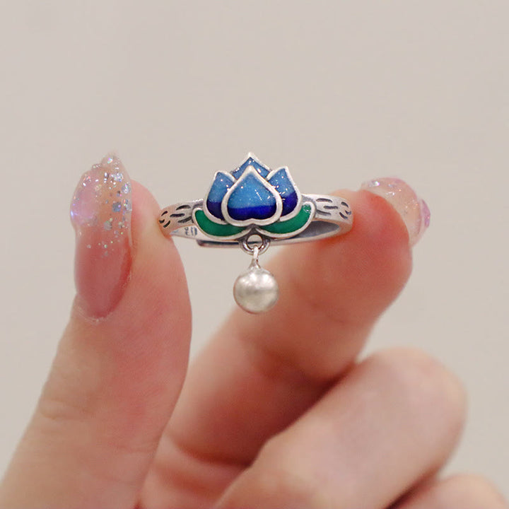 Anello dell'illuminazione con motivo a fiore di loto Buddha Stones