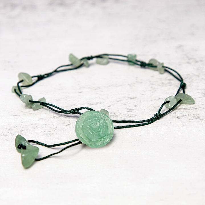 Buddha Stones Ametista Cristallo rosa Avventurina verde Rosa Pace interiore Cavigliera curativa - image 18