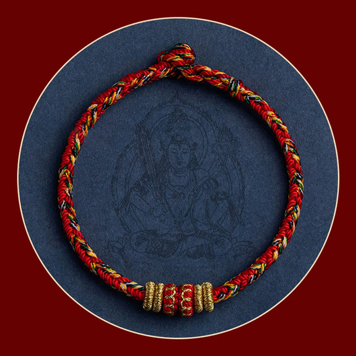 Buddha Stones Tibet Fatto a mano Zodiaco cinese Buddha natale Fortuna Forza Braccialetto di corda intrecciata