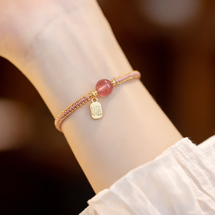 Braccialetto Buddha Stones Red Agate Jade Lotus Confidence Calm String
