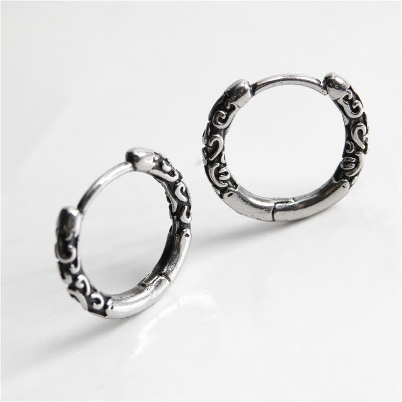 Orecchini Buddha Stones Viking Celtic Hoop Titanium Steel Balance
