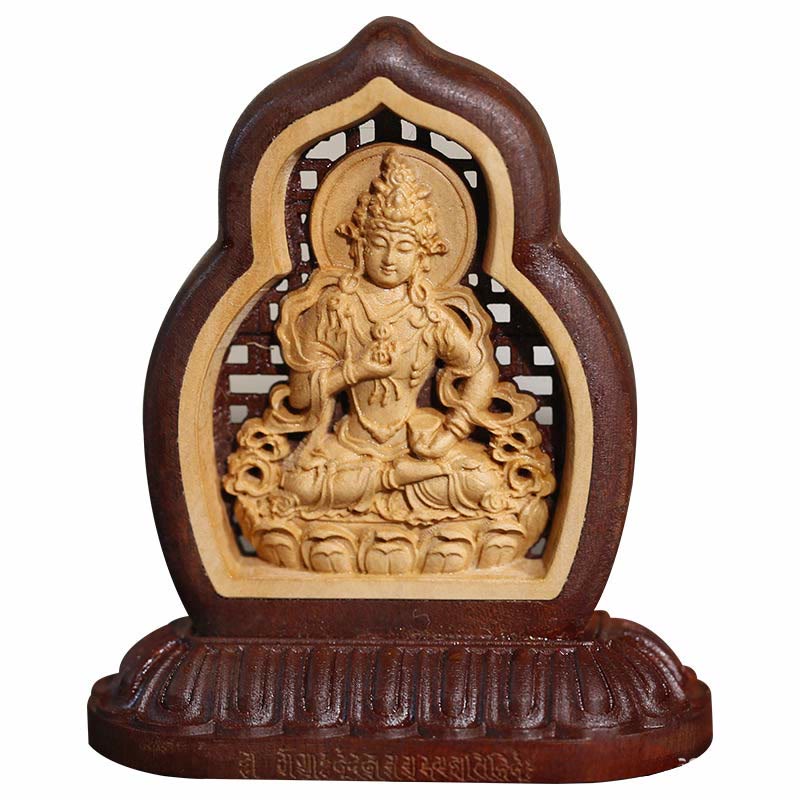 Statua di compassione incisa in legno del Buddha Vajrasattva, decorazione figurina