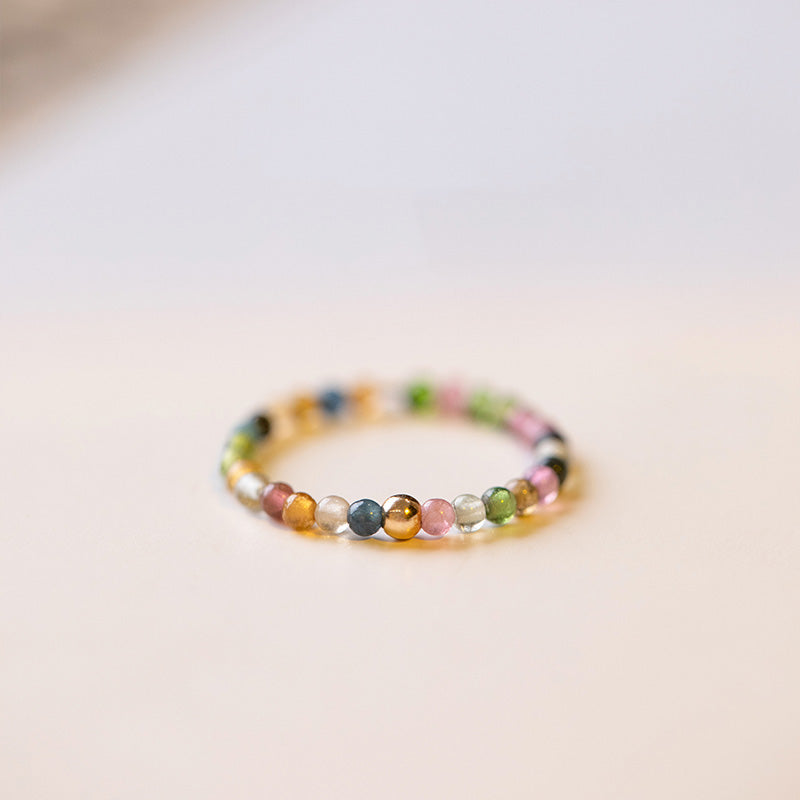 Anello Buddha Stones Natural Tormalina Positive Love