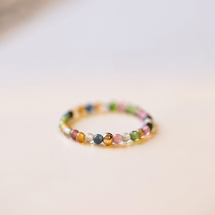 Anello Buddha Stones Natural Tormalina Positive Love