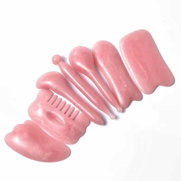 Set di pettini per massaggio completo del corpo e del viso Gua Sha in resina