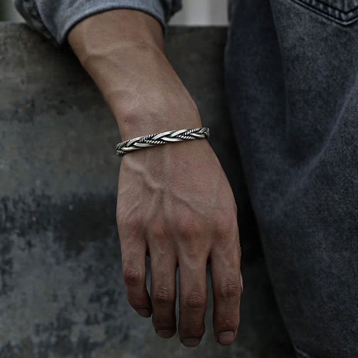 Braccialetto in rame intrecciato con motivo intrecciato in stile vichingo Buddha Stones - image 8