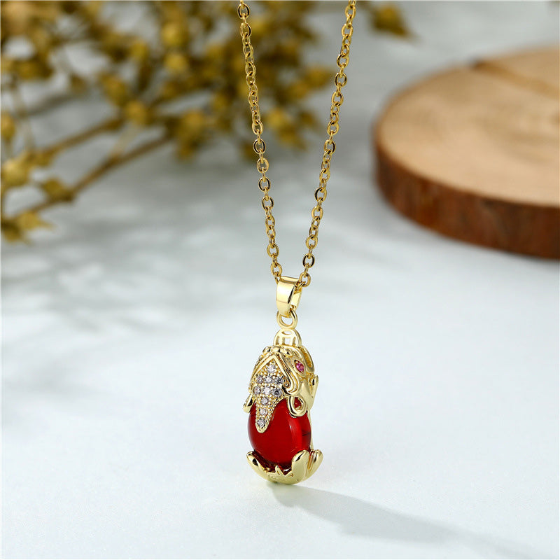 Collana della fortuna di Pixiu in granato naturale Buddha Stones - image 3