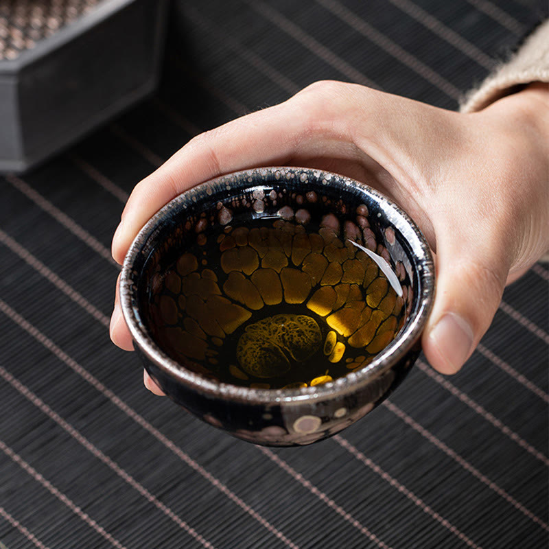 Buddha Stones fatte a mano Fiori di ciliegio Sakura Design Tazza da tè in ceramica cinese Jianzhan Tazza da tè Kung Fu