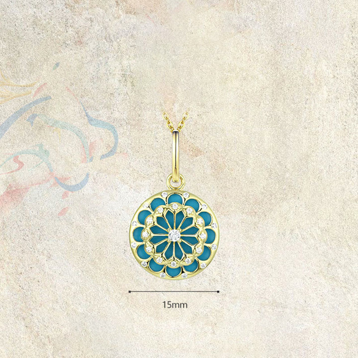 Collana con ciondolo Buddha Stones in argento sterling 925 con zircone turchese rotondo e protezione - image 6