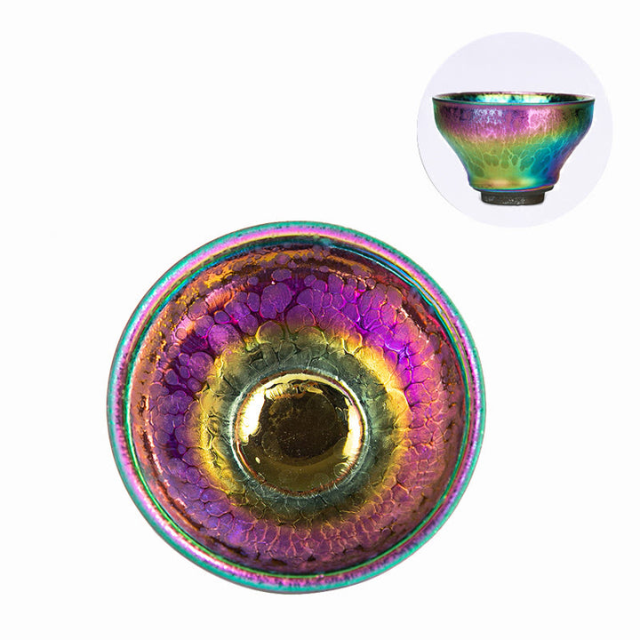 Buddha Stones Fatto a mano Fata Arcobaleno Cinese Jianzhan Tazza da tè in ceramica Tenmoku Kung Fu Tazza da tè