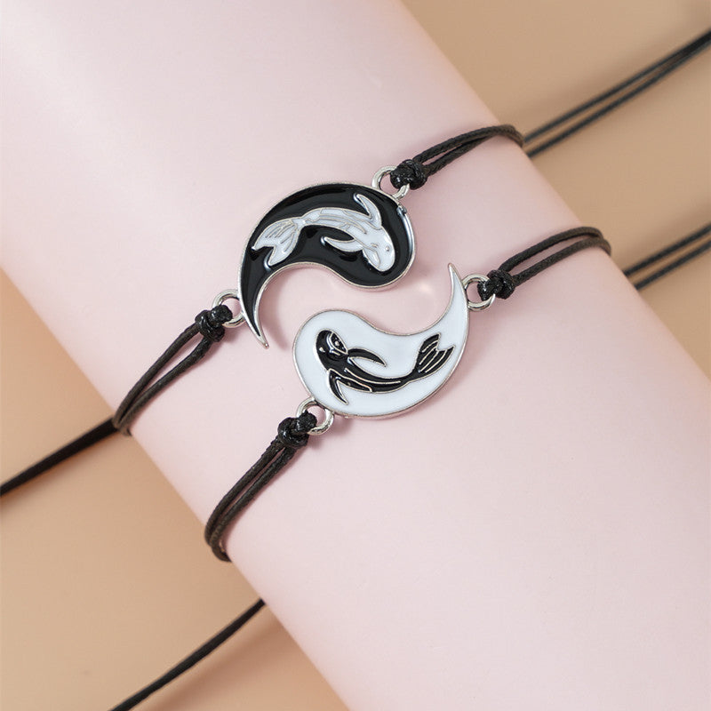 Braccialetto di coppia in ematite Yin Yang Buddha Stones 2 pezzi - image 15