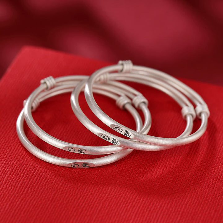 Braccialetto per bambini Buddha Stones 999 Sterling Silver Peace And Joy Protection