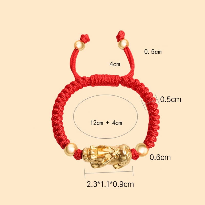 Buddha Stones per bambini in argento sterling 999 PiXiu Wealth King Kong Knot String Braided Kids