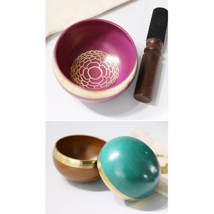 Buddha Stones Tibetan Sound Bowl realizzata a mano per la guarigione dei chakra e la meditazione consapevole. Set di campane tibetane per canto.