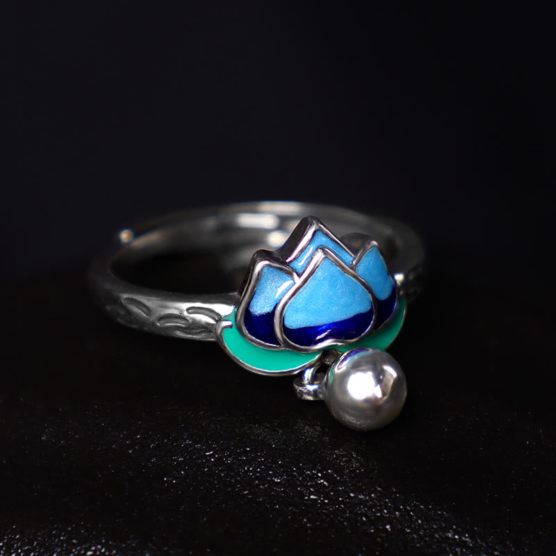 Anello dell'illuminazione con motivo a fiore di loto Buddha Stones