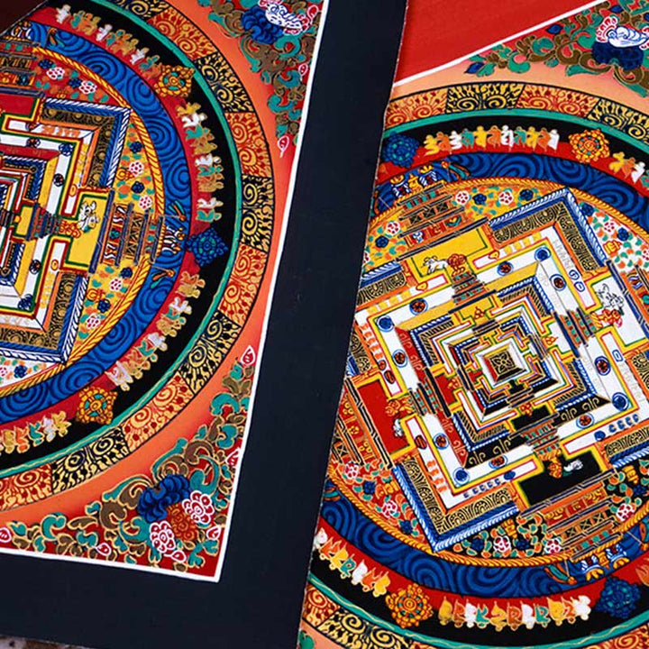 Pittura tibetana fatta a mano Thangka Mandala Blind Box Motivo colore casuale