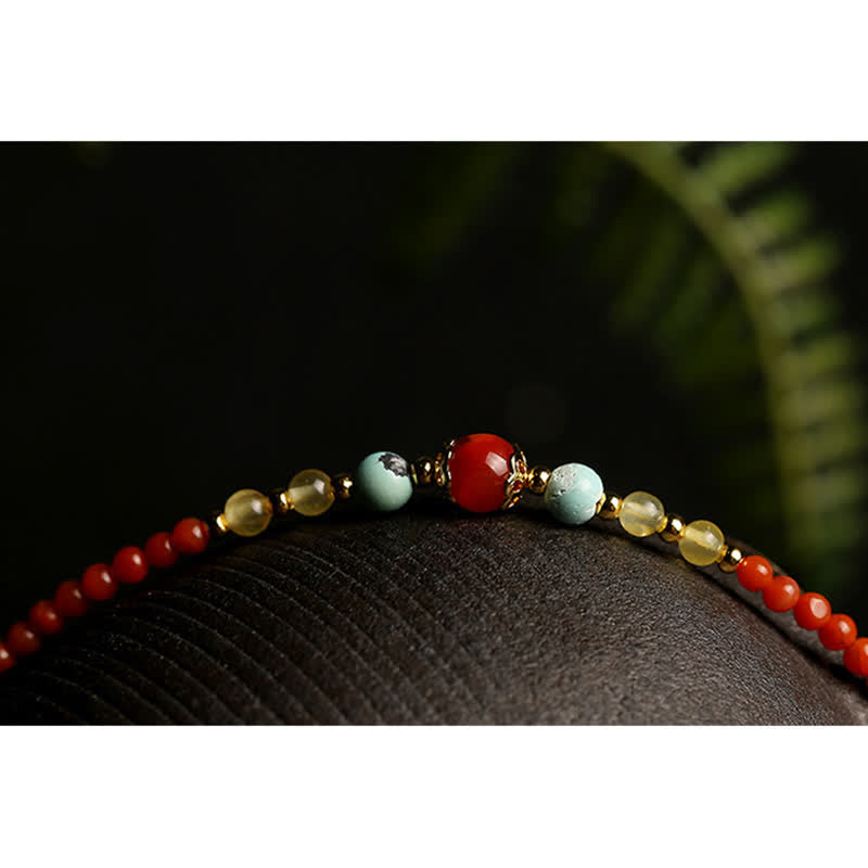 Collana con ciondolo in argento sterling 925 con agata rossa naturale, ambra e peonia, simbolo di fiducia