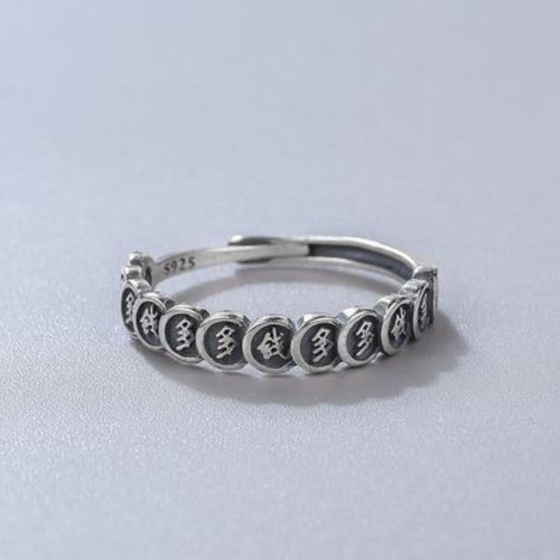 Anello regolabile portafortuna con design moneta in rame vintage