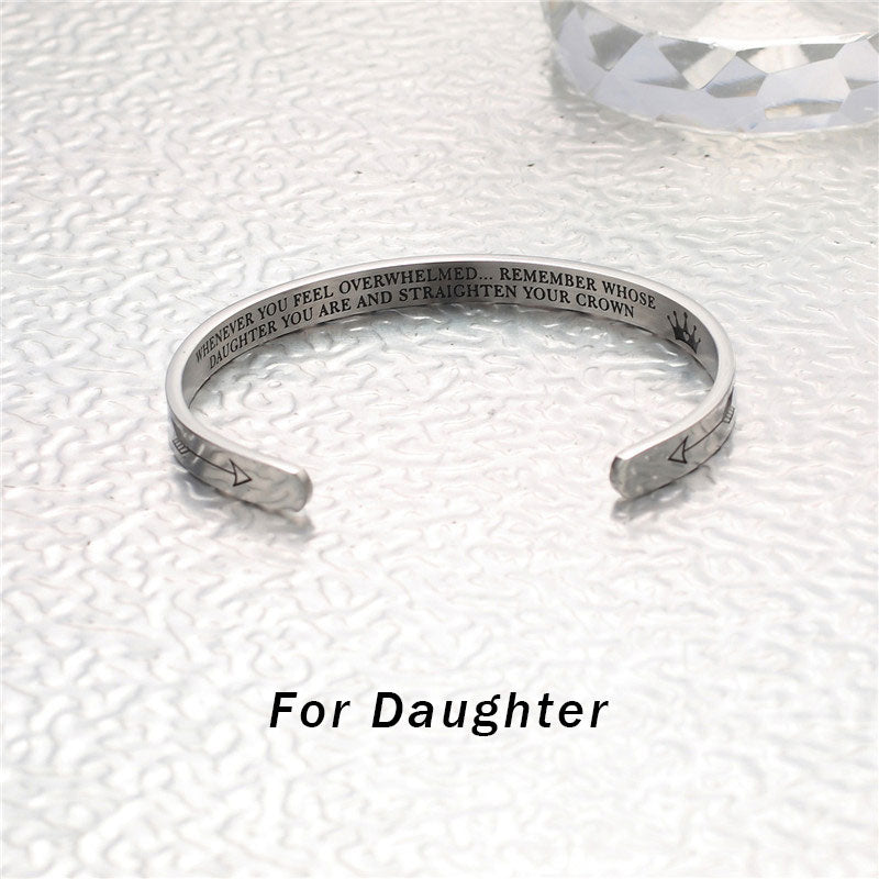Braccialetti ispiratori Buddha Stones , regalo personalizzato per lei e lui, bracciale rigido con mantra inciso, gioielli a corona - Per la figlia - image 2