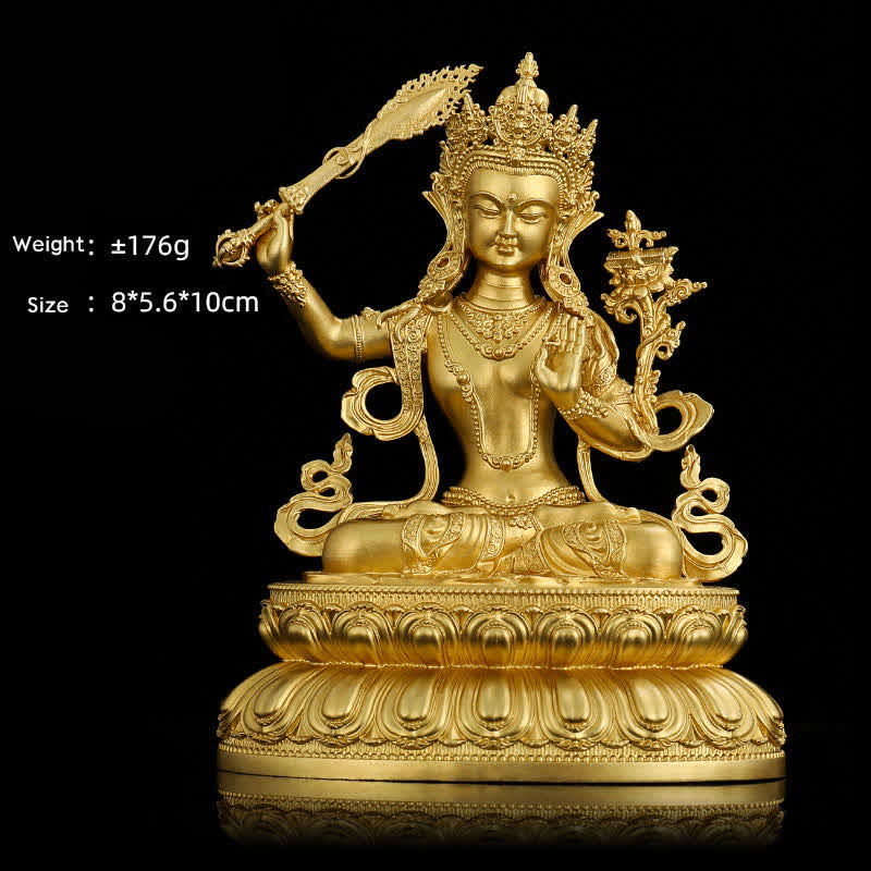 Statua di Buddha della medicina Shakyamuni Amitabha, statua in rame della serenità, decorazione per la casa - 10 cm Manjushri Bodhisattva - image 9