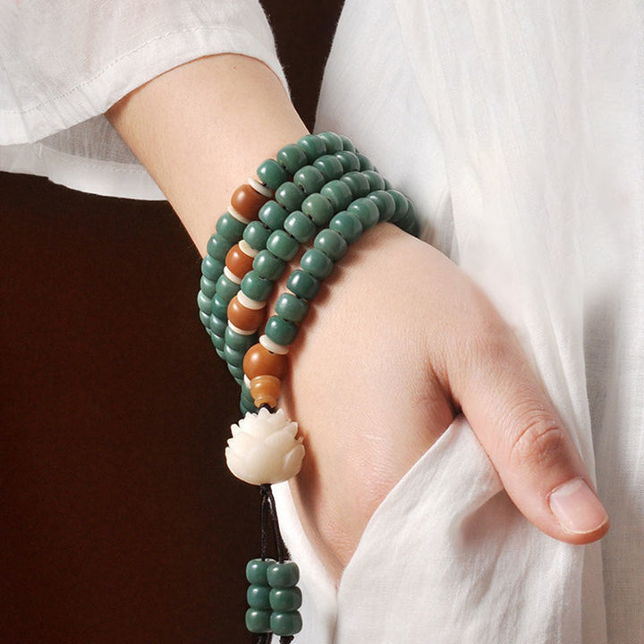 Braccialetto di successo Buddha Stones Lotus Cyan Bodhi Seed