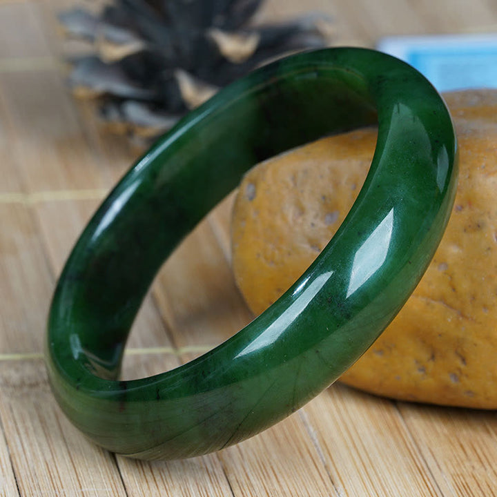 Braccialetto di giada naturale Hetian Cyan Happiness Success