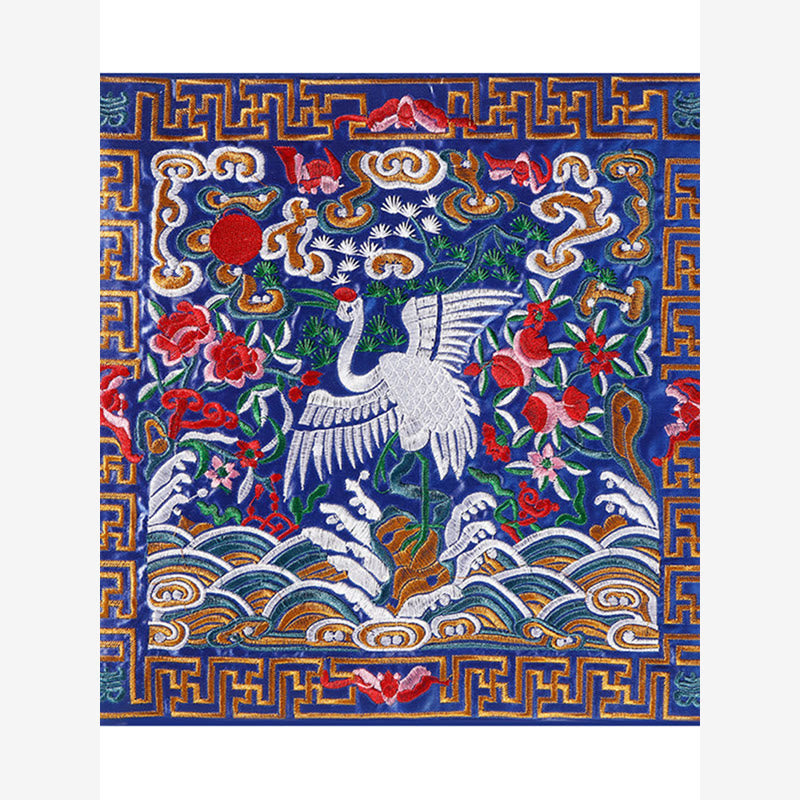 Buddha Stones Gru Fenice Drago Kirin Ricamato Tazza Sottobicchiere Tazza da Tè Quadrato Kung Fu Tappetino da Tè