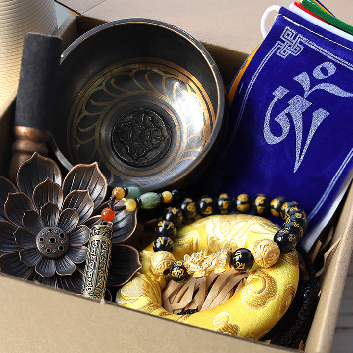 Pacchetto regalo in pietra di Buddha tibetano Om Mani Padme Hum