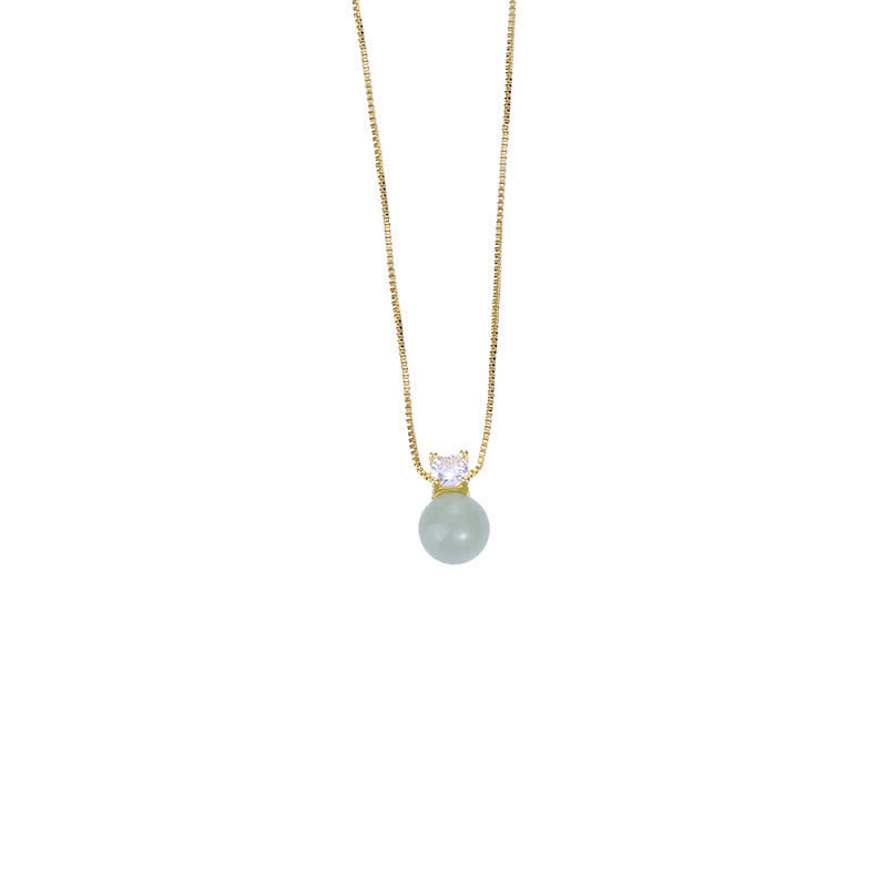 Collana con ciondolo a catena con perline portafortuna in giada Buddha Stones
