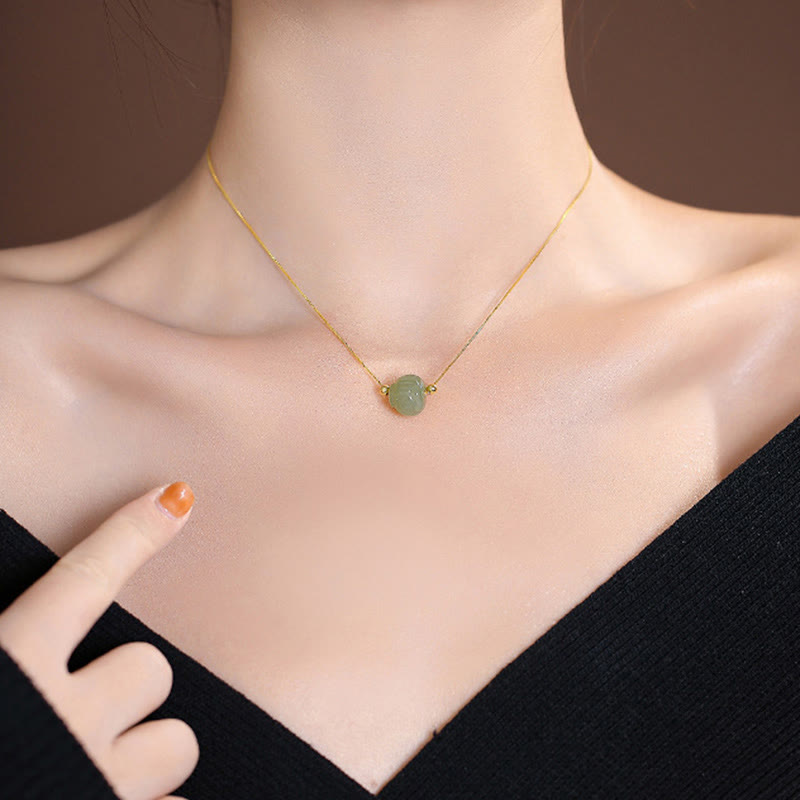 Collana con ciondolo a forma di farfalla Buddha che ride in giada ciano naturale Hetian Jade in argento sterling 925 - image 13