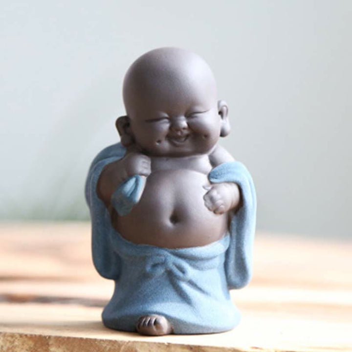Buddha Stones Buddha sempre sorridente che ride Ricchezza Fortuna Argilla viola Statua di Maitreya Decorazione - Budai Buddha che ride - image 13