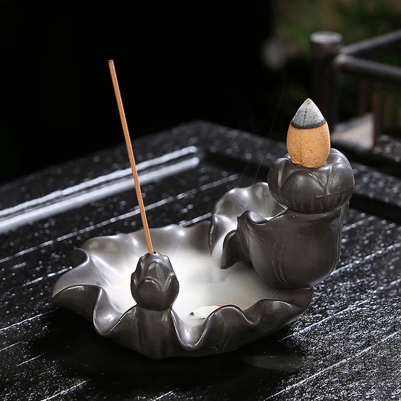 Decorazione per bruciatore di incenso portafortuna con pesce koi Buddha Stones - image 2