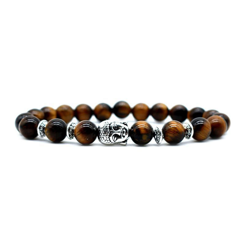 Braccialetto di guarigione dell'amore con Buddha Stones e ametista - Occhio di tigre - image 15