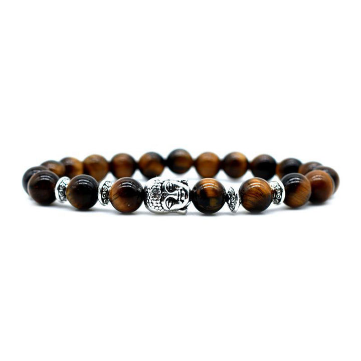 Braccialetto di guarigione dell'amore con Buddha Stones e ametista - Occhio di tigre - image 15