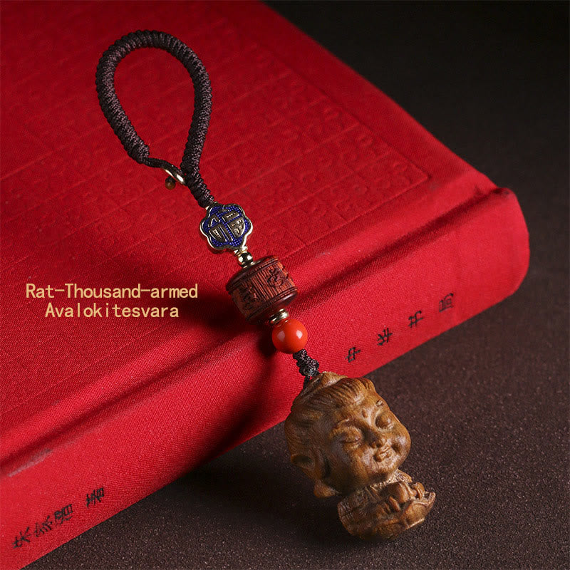 Zodiaco cinese Buddha natale Sandalo verde Om Mani Padme Hum Portachiavi della pace